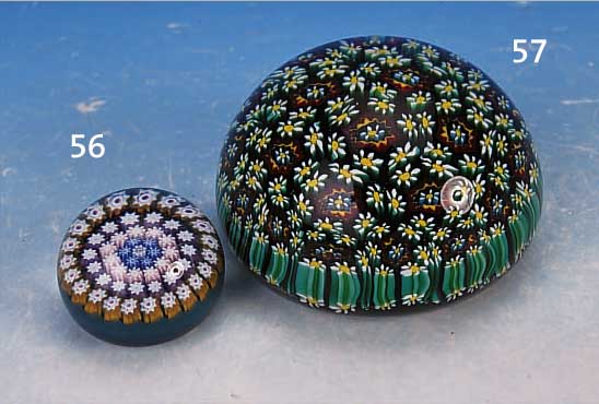 PAPERWEIGHT, FARFALLE, MüNCHEN, 2. HäLFTE 20. JH. , GLAS, D. 4.5 CM, AM BODEN SIGN.