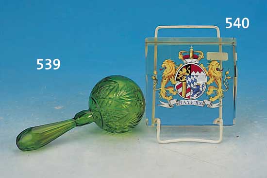 STOPFEI, BöHMEN, UM 1900, GRüNES GLAS, REICH GESCHLIFFEN