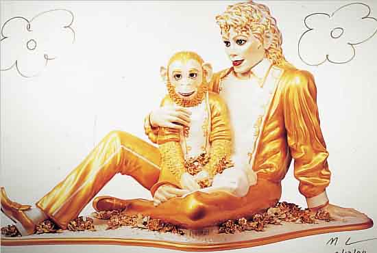 KOONS, JEFF , MICHAEL JACKSON AND BUBBLES, PLAKAT ZUR AUSST. SAN FRANCISCO MUSEUM OF ART 1992, FARBOFFSET, HANDSIGNIERT ...