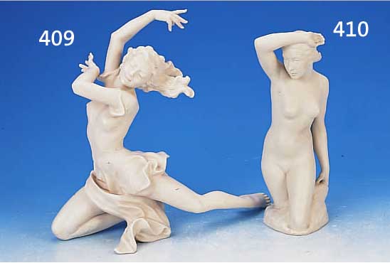 PORZELLANFIGUR, HUTSCHENREUTHER, ENTWURF 1933, AUSFORMUNG 50IGER JAHRE, BISKUITPORZELLAN, SIGN. TUTTER, H. 37,5 CM