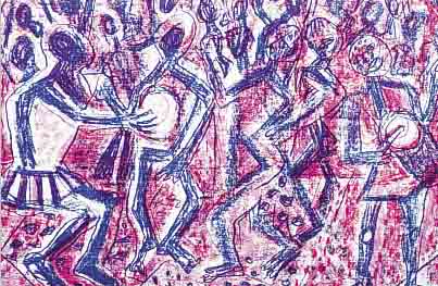 BARGHEER, EDUARD, 1901-1979, MAPPE AFRIKA, SERIE AUS 10 FARBLITHOGRAPHIEN, ALLE HAND- SIGNIERT UND NUM. 28/120, JE CA. 33 X 49 CM, ORIG. ...