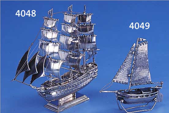 SILBERMINIATUR "MARINE-GALLIONE", 835ER SILBER, VOLLPLASTISCHE DARSTELLUNG, CA. 15 X 14 CM