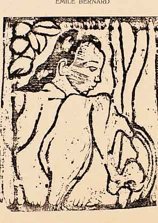 BERNARD, EMILE, 1868-1941 , HOLZSCHNITT VON 1908, CA. 11 X 9 CM, PORTRäT EINES MäDCHENS, AUS EINEM ...