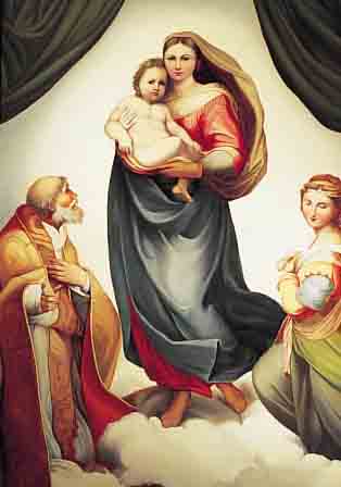 SCHMEISSER, WILHELM, DEUTSCHER MALER UM 1900, KOPIE NACH DER SIXTINISCHEN MADONNA, ÖL/ LWD, RE. U. SIGN., LASIERENDE MALEREI, CA. 125 X 92 ...