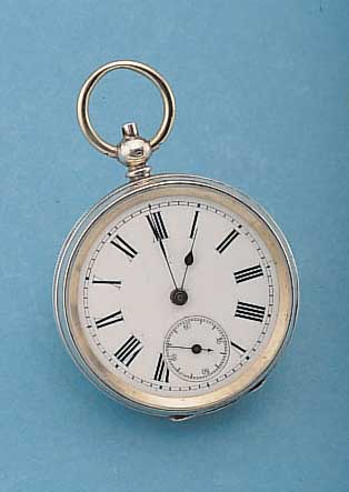 OFFENE HERRENTASCHENUHR, REF.-NR. 124599, SCHWEIZ UM 1900, 800ER SILBER, SCHLüSSELAUF- ZUG, WOHL FüR DEN ENGL. MARKT, EMAILBL. FEIN HAARR. M. ...
