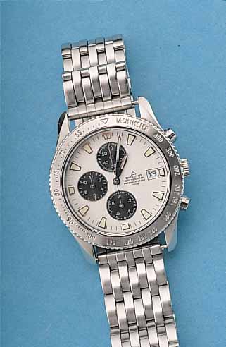 KONVOLUT: 2 ARMBANDUHREN, BEIDE QUARTZGEST.,1X DUGENA FüR HERREN M. CHRONOGRAPHENFKT., EDELST., EDELST.-BAND, GEH. MINERALFLACHGL., DATUM, 1X ...