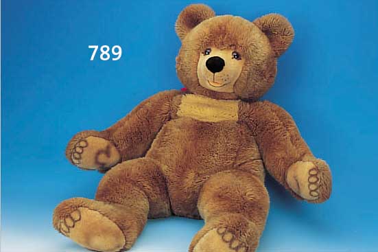 GROSSER TEDDY-BäR, STEIFF, 90ER JAHRE, BRAUNER PLüSCH UND HELLER FILZ, KNOPF MIT FAHNE, AUSSTELLUNGSSTüCK, H.CA. 105 CM, ...