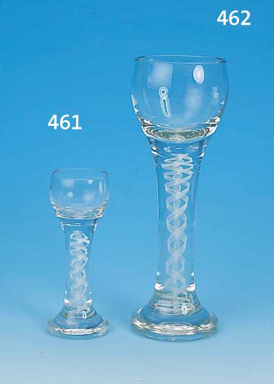 POKALGLAS, JOSEPHINENHüTTE, UM 1890/1900, FARBLOSES GLAS, H. 25 CM, EINGESCHMOLZENE GLASSPIRALE IM FUß, EINGESTOCHENE LUFTBLASEN