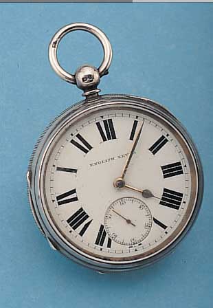 J. STONE HERRENTASCHENUHR LEPINE, REF.-NR. 135, ENGLAND UM 1834, STERLINGSILBER, SCHLüS- SELAUFZUG, HALLMARK VON CHESTER, 2-TEIL. EMAILBL. ...