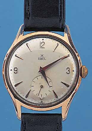 KONVOLUT: 2 HERRENARMBANDUHREN SCHWEIZER PRO- DUKTION BEKANNTER MARKEN, 1X EBEL, WERK VER-G., BODEN GESCHR., VERS. BLATT ZUM RAND ZU L. FL., ...
