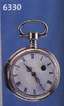 SPINDELDAMENTASCHENUHR, SCHWEIZ UM 1810, AUSGEST. SCHARNIER, NICKEL, GEW. EMAILBL. FEINHAARR., VERG. PLATINENW., ANTRIEB üBER KETTE U. ...