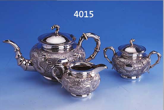 KAFFEESET, SILBER GEPR., CHINA 30ER JAHRE, BEST. AUS KAFFEEKANNE, H. CA. 15 CM, DECKEL M.KLAPPSCHARNIER, HENKEL MIT ELFENBEINDäMMRINGEN, ...