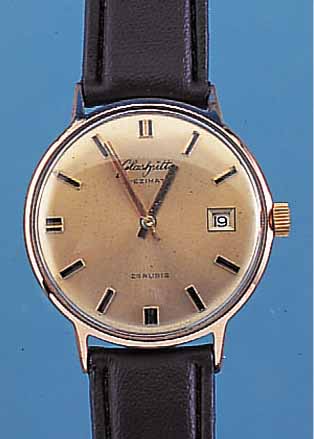 GLASHÜTTE HERRENARMBANDUHR SPEZIMATIC, DEUTSCHLAND UM 1966, METALL VERG., BER., EDELST.-BODEN GEDR., DATUM, 26 ST., KAL. 75- 711, ...