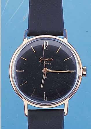 GLASHÜTTE HERRENARMBANDUHR, REF.-NR. 205244,DEUTSCHLAND UM 1965, METALL ROSE VERG., EDEL- ST.-BODEN GEDR., BLATT REST., KAL. 70,1, 17 ST., ...