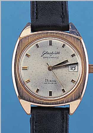 KONVOLUT: 2 GLASHÜTTE HERRENARMBANDUHREN SPEZIMATIC, DEUTSCHLAND UM 1970, METALL ROSE VERG., EDELST.-BöDEN GEDR., 1X MODELL BISON, ...