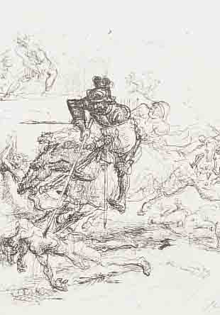 SLEVOGT, MAX, 1868 - 1932, 2 LITHOGRAPHIEN 1915/18, 33 X 25.5 CM, AUS CORTEZ: DIE EROBERUNG MEXIKOS, AUF ...