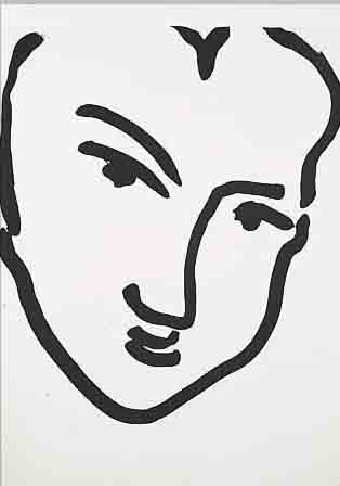 MATISSE, HENRI, 1869-1954, LITHOGRAPHIE, 40.2 X 31.5 CM, NADIA AU MENTON POINTU, NACH EINER ZEICHNUNG VON 1948, IN DER ...