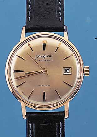 KONVOLUT: 2 GLASHÜTTE HERRENARMBANDUHREN SPEZIMATIC, BEIDE METALL ROTVERG., BöDEN GEDR., BEIDE 26 ST., 1X M. DATUM, KAL. 75/674,1X KAL. ...