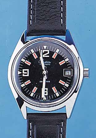 GLASHÜTTE HERRENARMBANDUHR SPEZIMATIC, DEUTSCHLAND UM 1968, METALL VERCHR., EDELST.- BODEN GEDR., SCHW. KONTRASTZIFFERBL., KAL. 75/683, ...