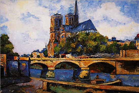 KONGSHAMMER, J., DäNISCHER EXPRESSIONIST, DER IN DER ERSTEN HäLFTE DES 20. JH. LäNGERE ZEIT IN FRANKREICH LEBTE, HIER: ANSICHT VON NOTRE ...
