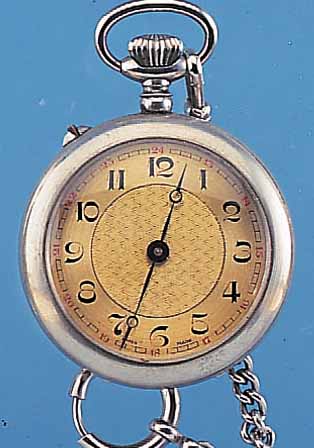HERRENTASCHENUHR, SCHWEIZ UM 1912, NICKEL, VERG. BLATT, AUßEN ROT 13-24, ROSKOPF TYP. WERKAUFB. M. STIFTENANKERGANG U. ZAPFENUNR., GR. ...