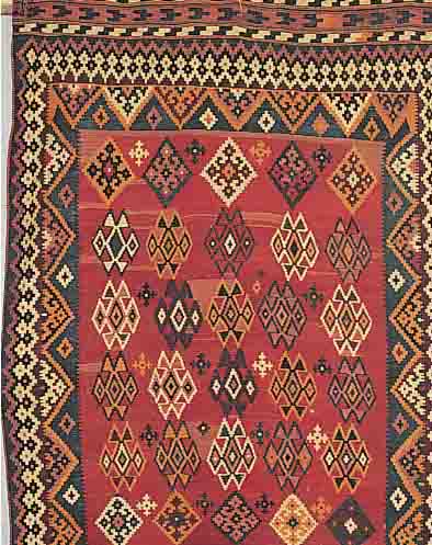 GASCHGAI-KELIM,PERSIEN CA.237 X 154 CM EHZ.2-3 WOLLE-WOLLE CA