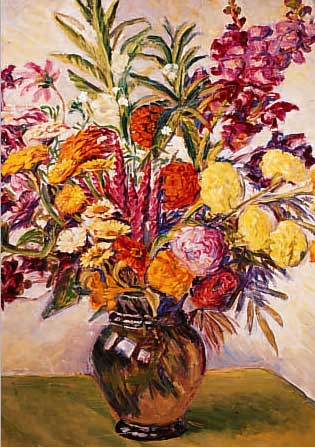SCHALLER, JOSEF, 1. HäLFTE 20. JH., BLUMENSTILLEBEN, ÖL/LWD., SIGN., DAT. (19)34, 74 X 59 CM, R.