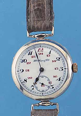 HENRY MOSER & CIE. ARMBANDUHR, REF.-NR. 260986, SCHWEIZ/RUSSLAND UM 1916, NICKEL, SCHARNIERBODEN, SCHARNIERBANDANST., GLASR. AUFGES., ...
