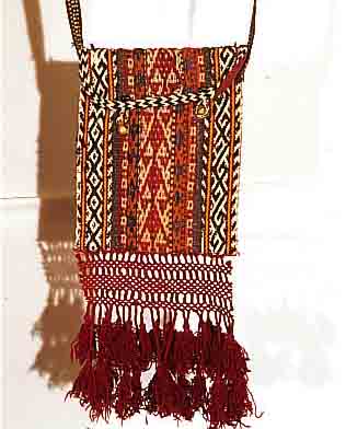 TASCHE, AFGHANISTAN, 29 X 22CM, EHZ 3 WOLLE AUF WOLLE, UM 1940