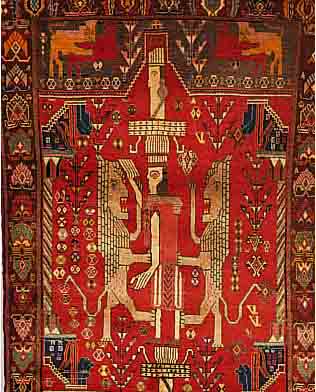 GASHGAI, PERSIEN, 193 X 119CM, EHZ 3 WOLLE AUF WOLLE, CA.50 JAHRE