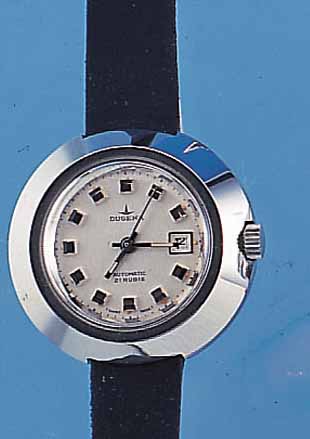 KONVOLUT: 3 DUGENA DAMENARMBANDUHREN, ALLE AUTOMATIK, M. ZENTRALSEK., 2X EDELST., 1X HARTVERG., ALLE LEDERB., VERSCH. DESIGN, UN- GETR. ...