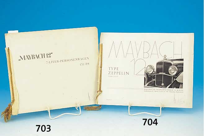 PROSPEKT, MAYBACH MOTORENBAU GMBH, TYPE ZEPPELIN 8 LITER 200 PS, LEICHT BESCH., ALTERSSPUREN, EINBAND FEHLT