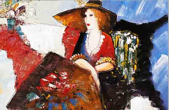 UNBEK. KüNSTLER DES 20. JH., ZEITGENöSSISCH,WOHL FRANKREICH, HIER: SITZENDE ELEGANTE DAME, ÖL/LWD., UNSIGN., 50 X 60 CM, R.