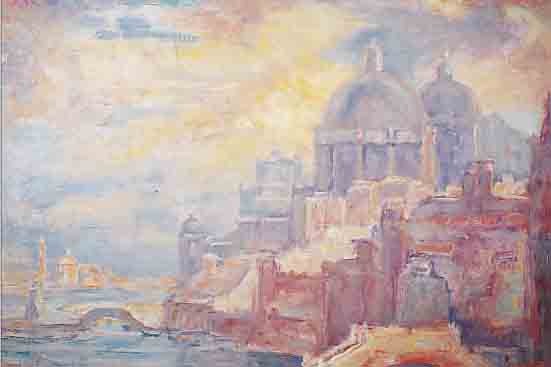 WAALS, KüNSTLER DES 20. JH., ITALIENISCHES STADTPANORAMA, ÖL/MALKARTON, SIGN., 60 X 80 CM, R.