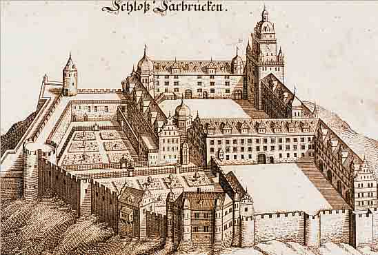 KONVOLUT VON 3 BLATT MIT KUPFERSTICHEN SAAR- LAND, 1.) KUPFERSTICH M. MERIAN, SCHLOß SARBRüCKEN, SEHR GUTES EXEMPLAR, M. 13 X 17,5 CM, 2.) ...