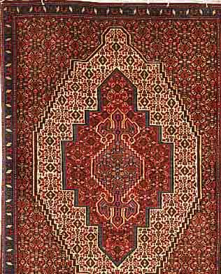 SENNEH,PERSIEN CA 108 X 78 CM. FLOR WOLLE.