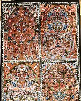 KASCHMIR,INDIEN CA 93 X 62 CM. FLOR SEIDIG.