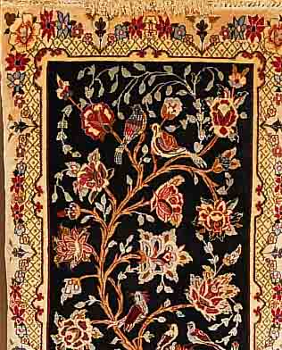 ESFAHAN FEIN,PERSIEN CA 103 X 69 CM. KORKWOLLE M.U.AUF SEIDE.CA 900.000 KN/QM.