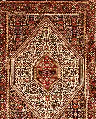 BIDJAR,PERSIEN CA 98 X 88 CM. FLOR WOLLE.