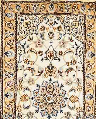 NAIN,PERSIEN CA 110 X 60 CM. FLOR WOLLE MIT SEIDE.