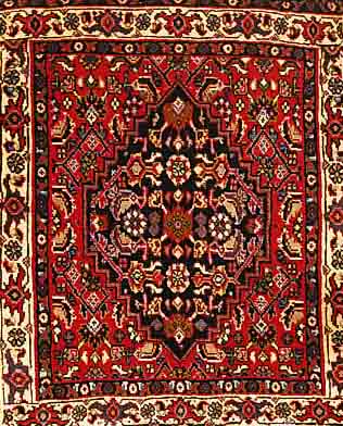 BIDJAR,PERSIEN CA 56 X 49 CM. FLOR WOLLE.