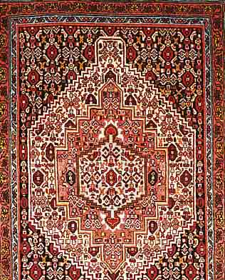 SENNEH,PERSIEN CA 100 X 67 CM. FLOR WOLLE.
