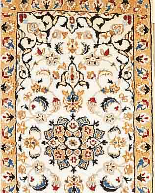 NAIN,PERSIEN CA 110 X 60 CM. FLOR WOLLE MIT SEIDE.