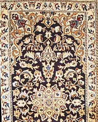 NAIN,PERSIEN CA 137 X 70 CM. FLOR WOLLE MIT SEIDE.