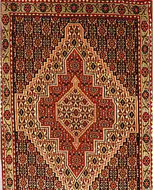 SENNEH,PERSIEN CA 110 X 74 CM. FLOR WOLLE.