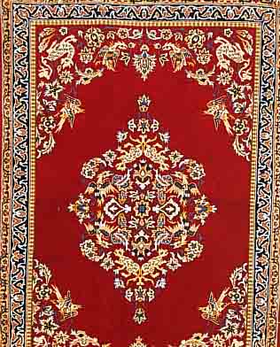 ESFAHAN FEIN,PERSIEN CA 103 X 68 CM. KORKWOLLE M.U.AUF SEIDE.CA 900.000 KN/QM.