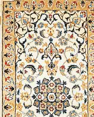 NAIN,PERSIEN CA 110 X 60 CM. FLOR WOLLE MIT SEIDE.