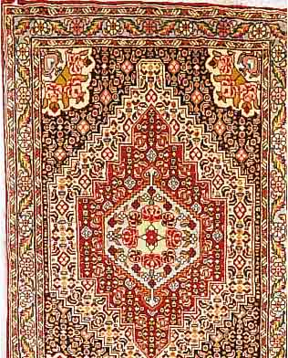 SENNEH,PERSIEN CA 110 X 74 CM. FLOR WOLLE.