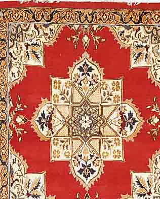 NAIN,PERSIEN CA 113 X 95 CM. FLOR WOLLE MIT SEIDE.