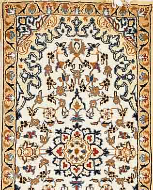 NAIN,PERSIEN CA 110 X 60 CM. FLOR WOLLE MIT SEIDE.